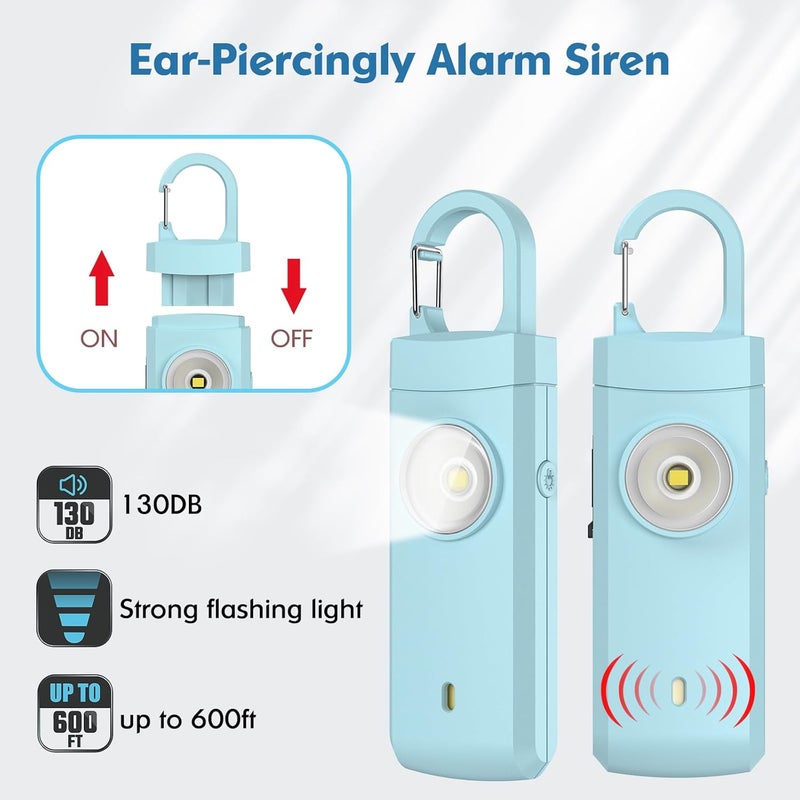 ANKOSHUN Rechargeable Personal Alarm for Women - Valentine Birthday Gifts for Women, Daughter, College Student, Teen Girl, Elders, Kids, Siren Alarm, USB Charging, Aqua - Image 1